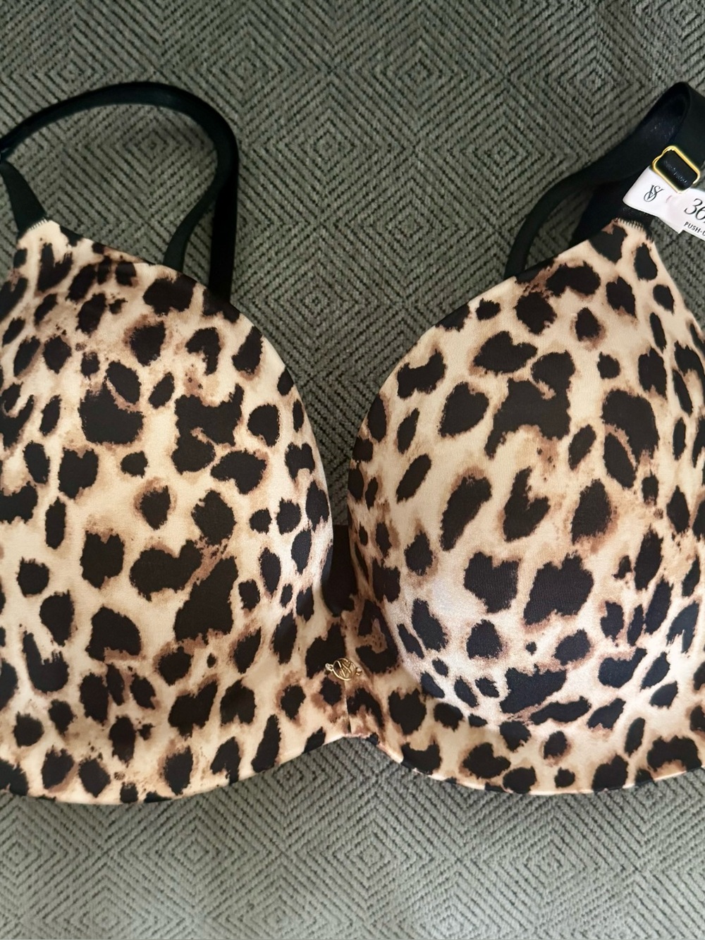 VSX Leopard Print Push-Up Bra - Beige & Black